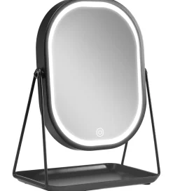 Gillian Jones Bordspejl - Oval - LED/Bakke - Sort