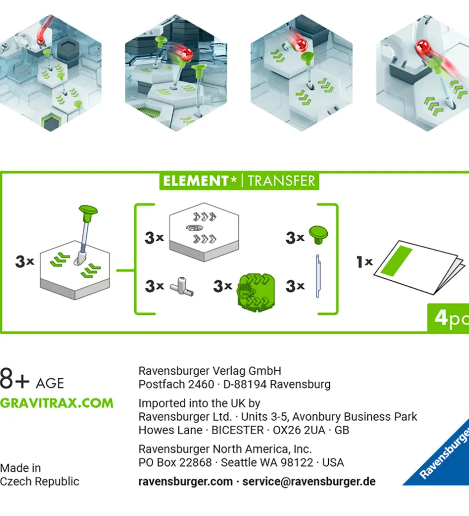 Konstruktionslegetøj*GraviTrax Element - Transfer - 4 Dele