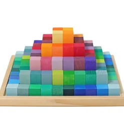 Byg Og Klodser*Grimms Træklodser - Small Stepped Pyramid - Multifarvet