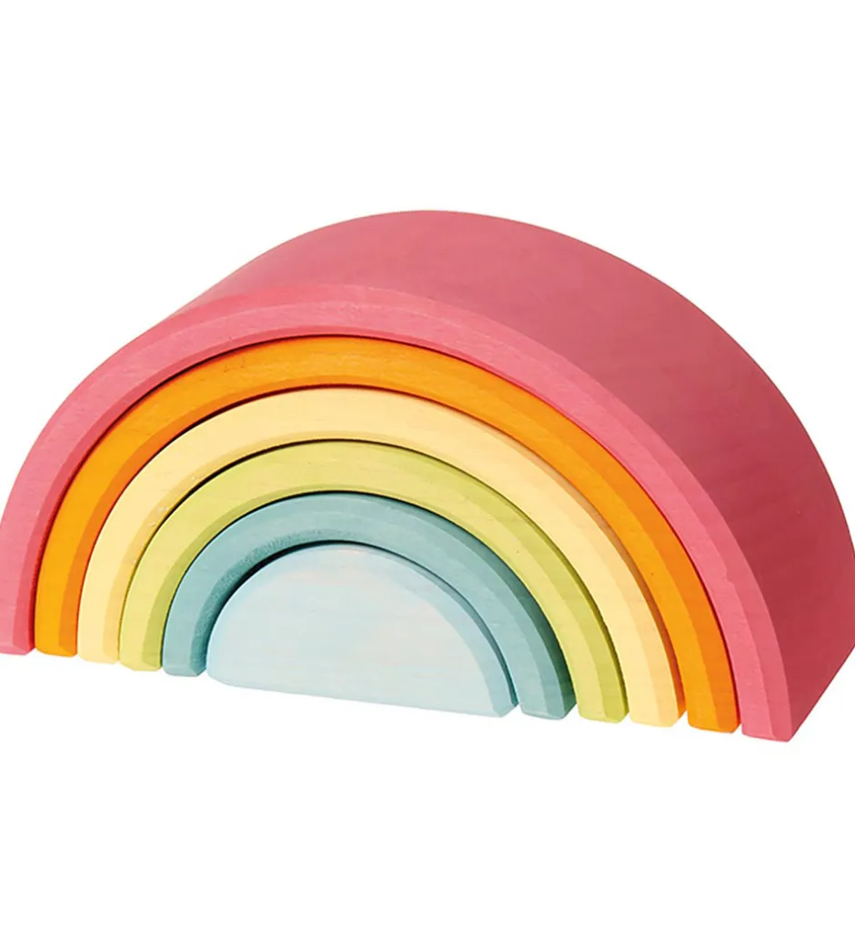 Stablelegetøj*Grimms Trælegetøj - Regnbue - 6 Dele - Pastel