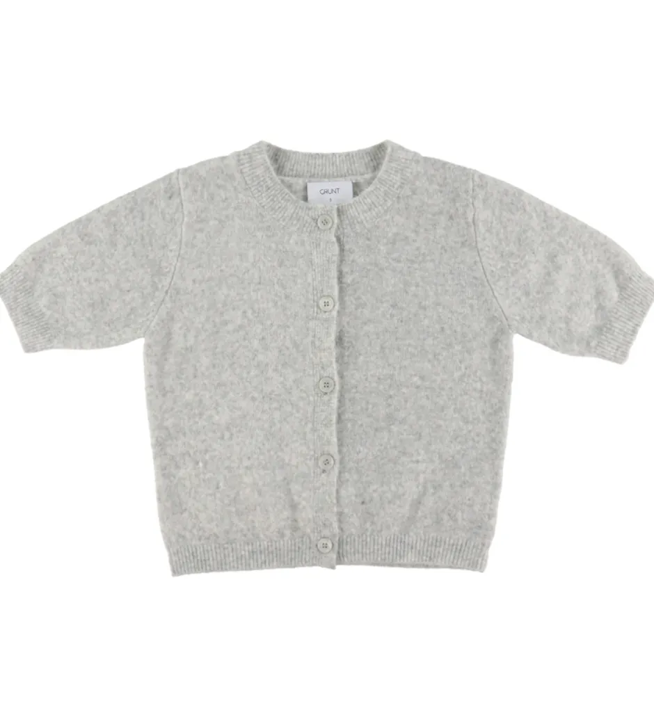 Børn Grunt Cardigan - Strik - GrIsa - Grå