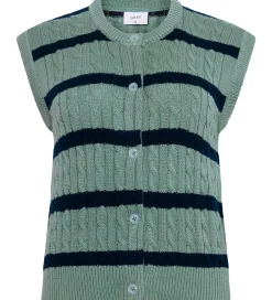 Børn Grunt Vest - Strik - GrLine - Dust Green/Navy