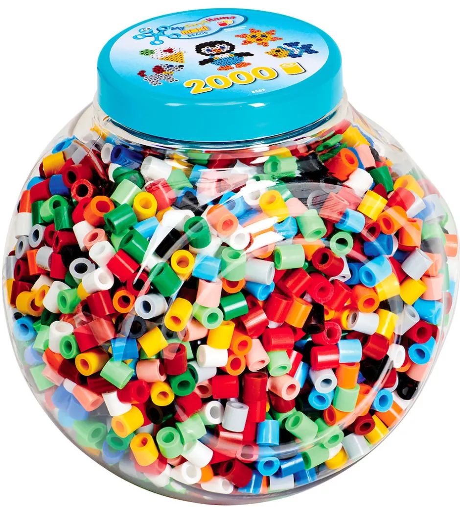 Perler*Hama Maxi Perler - 2000 stk - I Stabelbar Bøtte