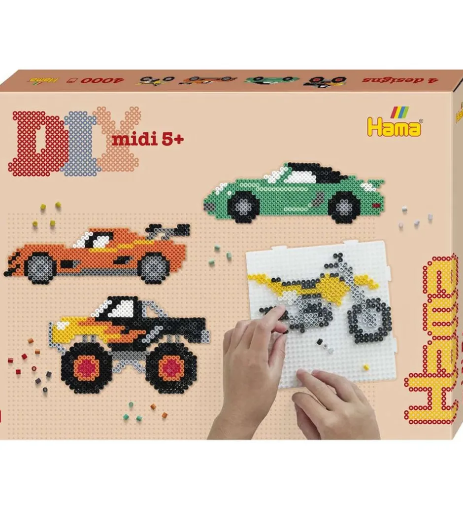 Perler*Hama Midi Perlesæt - 4000 stk. - Biler