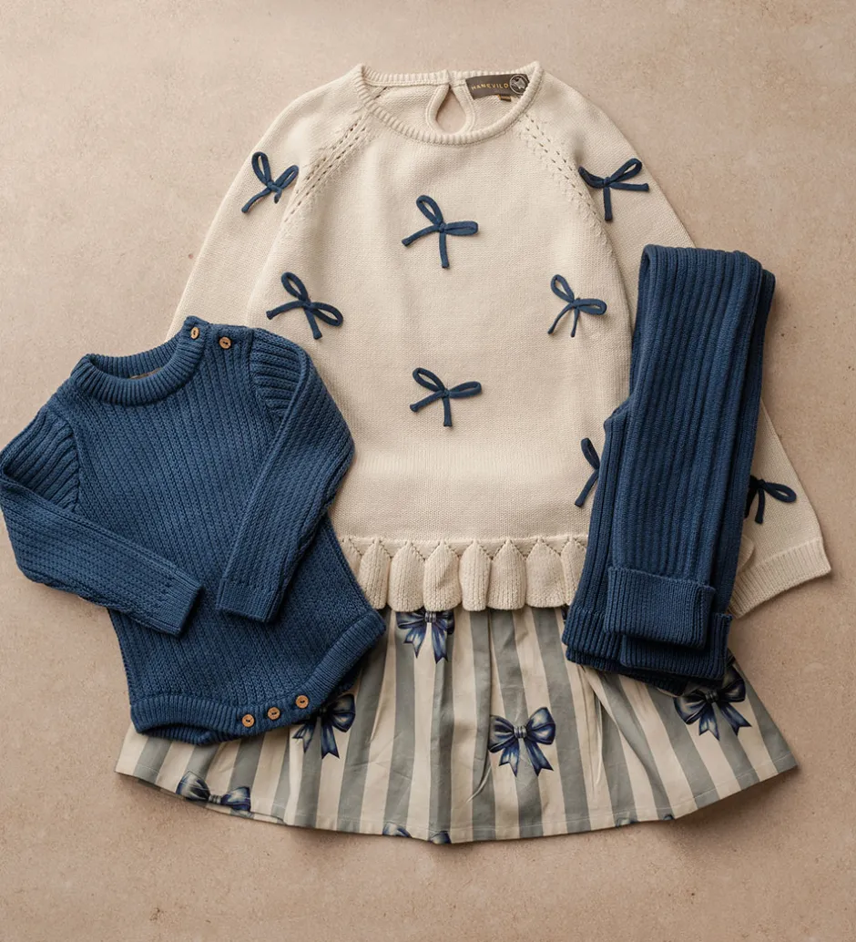 Børn Hanevild Leggins - Strik - Lynge - Ensign Blue