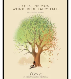Plakater Og Billeder*H.C. Andersen Plakat i Ramme - Life is - 40x50cm - Gul