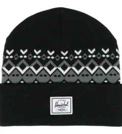 Huer Og Hatte|Unisex-Tøj*Herschel Hue - Strik - Elmer - Black Fair Isle