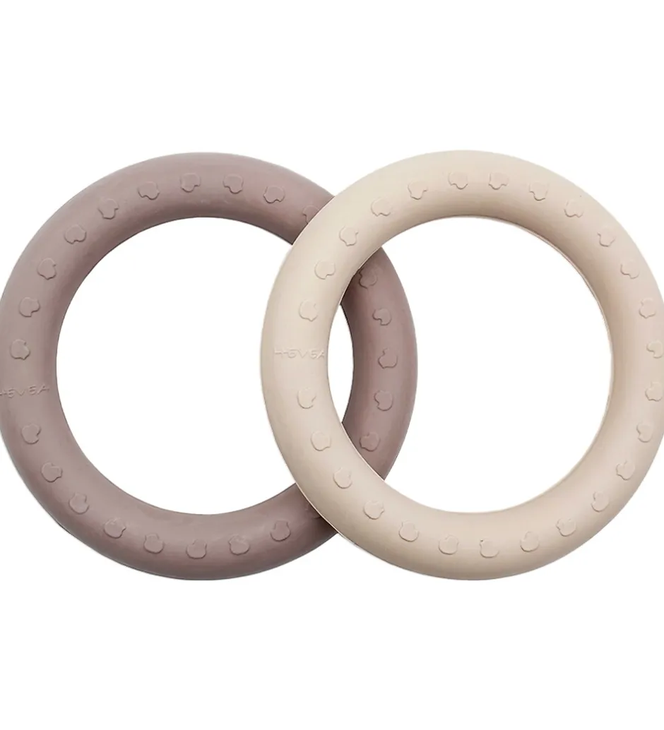 Bideringe|Babylegetøj*Hevea Bideringe - 2-pak - Sand & Tan Beige