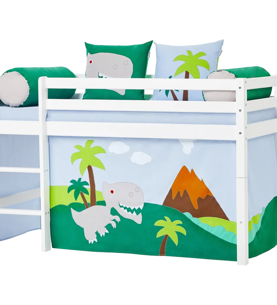 Senge*Hoppekids Forhæng Til Halvhøj Seng - 70x160 cm - Dinosaur