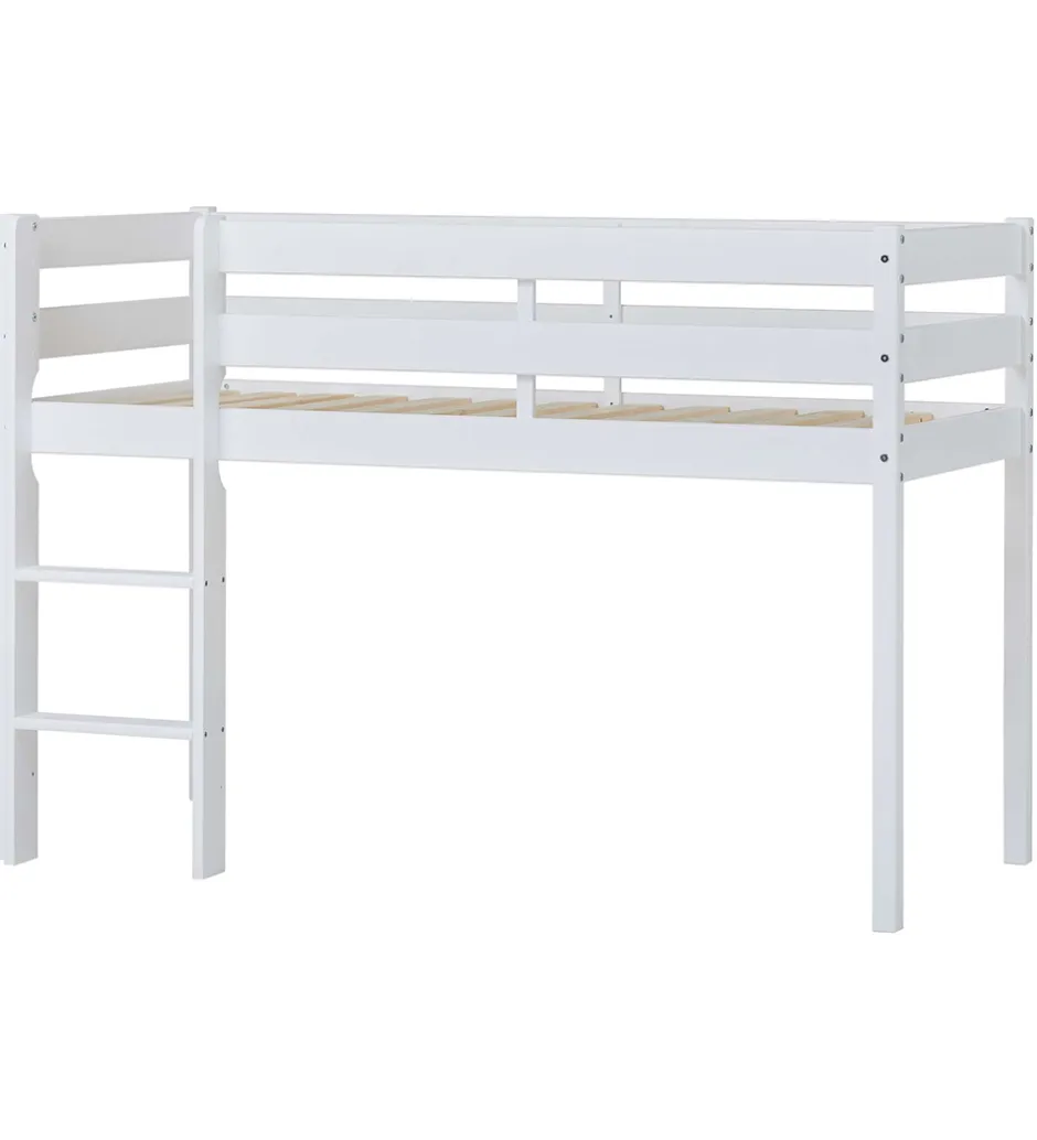 Hoppekids Seng - Halvhøj - ECO Comfort - 166x76x114 cm - Hvid