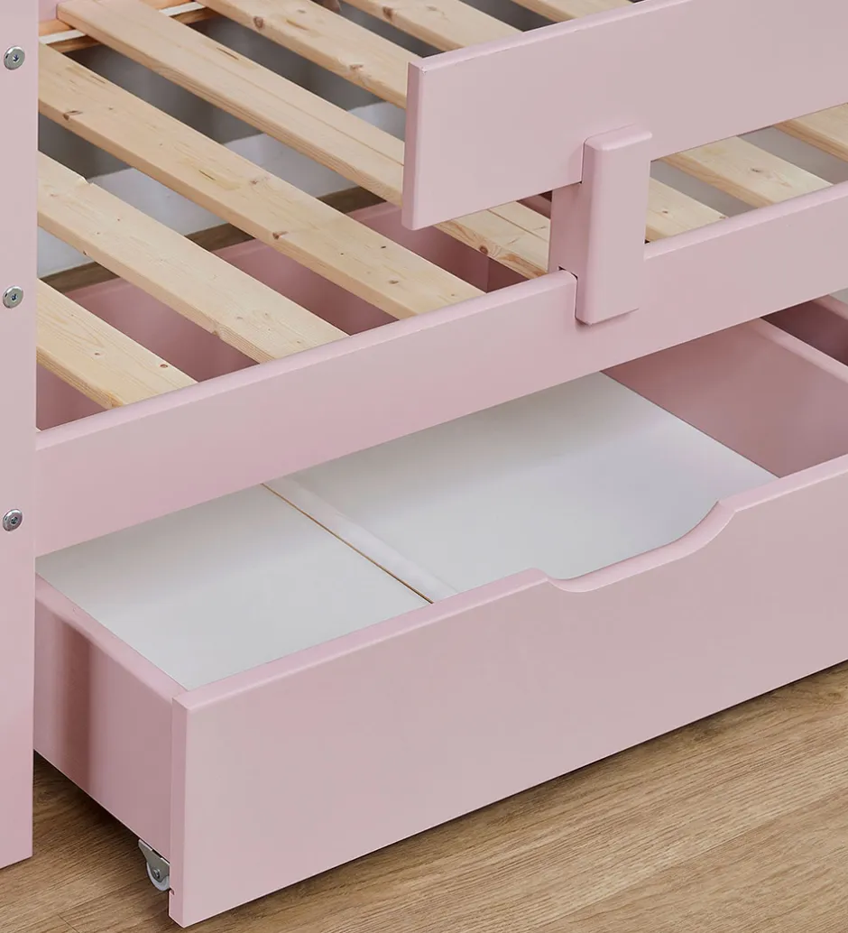 Skuffer*Hoppekids Skuffer m. Hjul - 2 stk. - 70x160 cm - Pale Rose