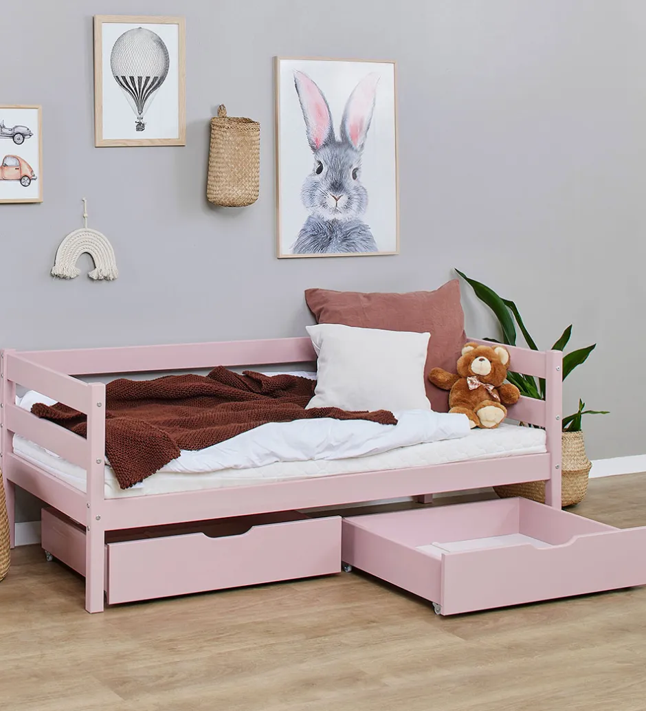 Skuffer*Hoppekids Skuffer m. Hjul - 2 stk. - 70x160 cm - Pale Rose