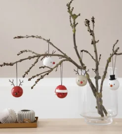 Hoptimist Julekugler - Snowman - 2 stk - Ø:5 cm - Hvid