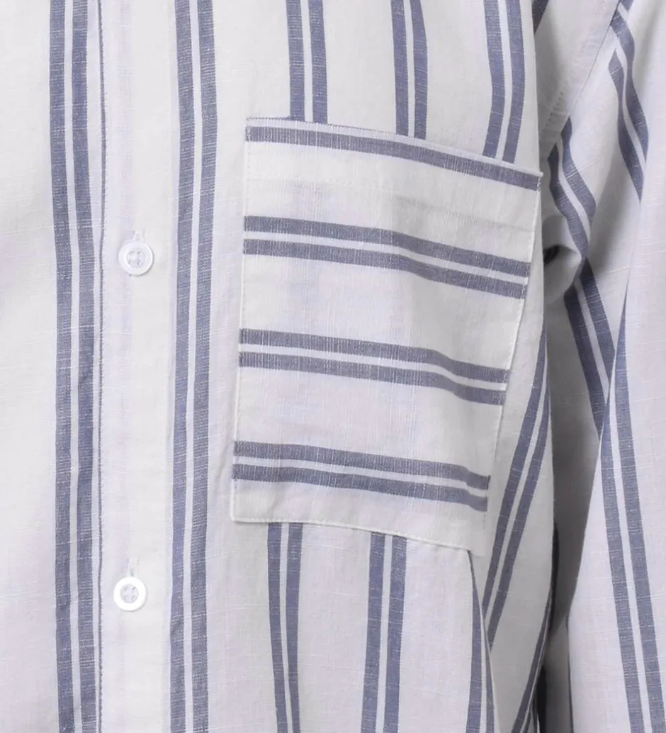 Konfirmationstøj*Hound Skjorte - Linen Blend - Deep Blue/Hvid