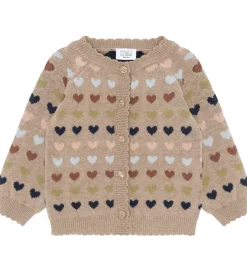 Børn Hust and Claire Cardigan - Strik - HCCamilla - Biscuit m. Hjerte