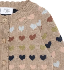 Børn Hust and Claire Cardigan - Strik - HCCamilla - Biscuit m. Hjerte