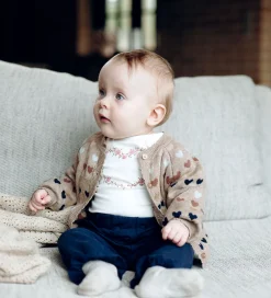 Børn Hust and Claire Cardigan - HCCilja - Biscuit m. Hjerter