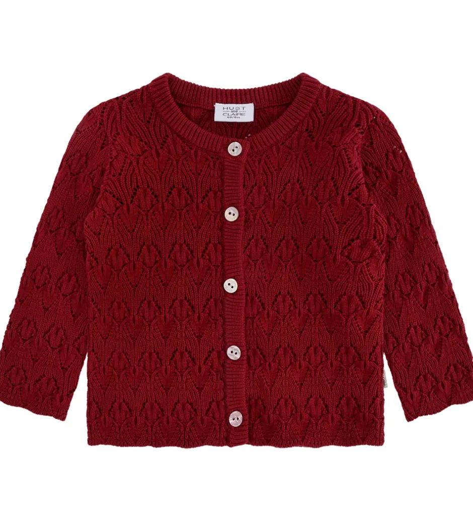 Cardigans*Hust and Claire Cardigan - Strik - HCCilja - Teaberry m. Hulmøns