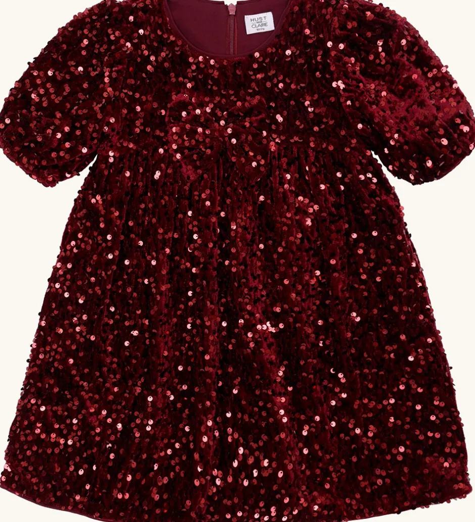 Kjoler|Juletøj*Hust and Claire Kjole - HCKaroline - New Maroon m. Pailletter