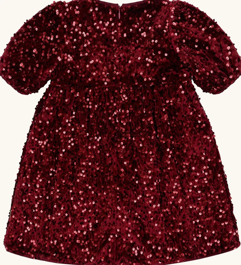 Kjoler|Juletøj*Hust and Claire Kjole - HCKaroline - New Maroon m. Pailletter