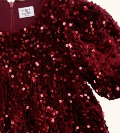Kjoler|Juletøj*Hust and Claire Kjole - HCKaroline - New Maroon m. Pailletter