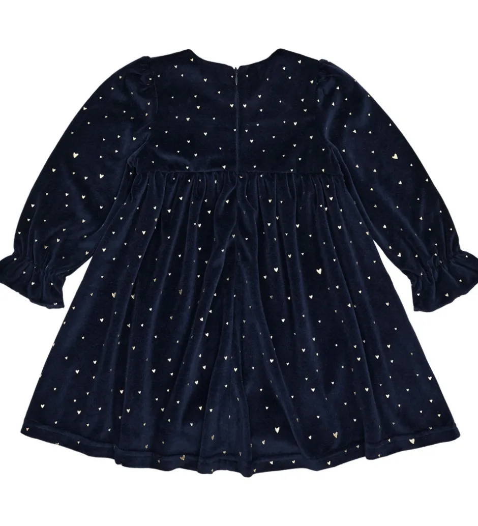 Kjoler*Hust and Claire Kjole - Velour - HCDonna - More Navy m. Guld