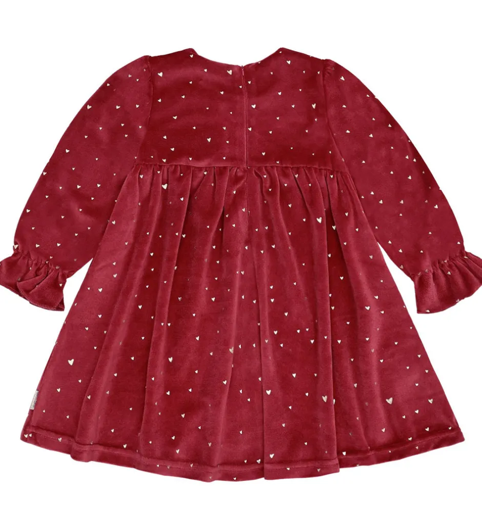 Kjoler*Hust and Claire Kjole - Velour - HCDonna - Teaberry m. Guld