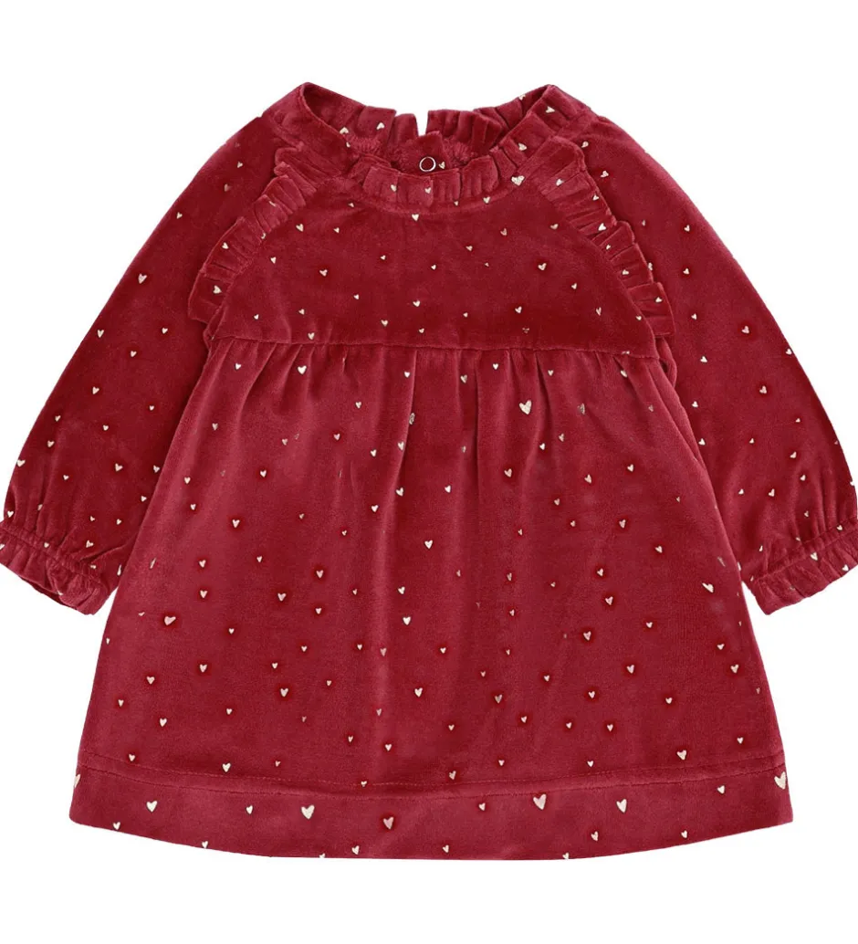 Kjoler*Hust and Claire Kjole - Velour - HCKis - Teaberry m. Guld