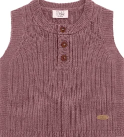 Børn Hust and Claire Vest - Strik - HCEdi Wool Rib Knit - Pale Ma