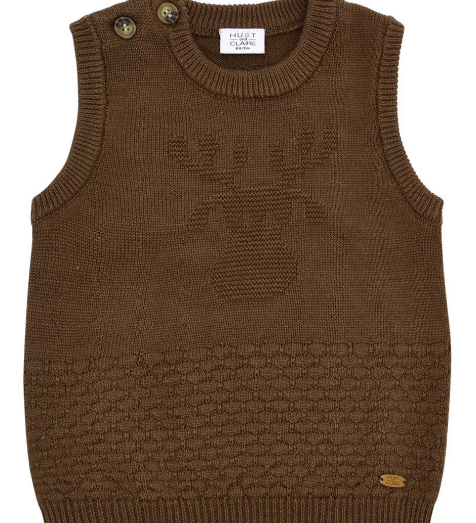 Veste*Hust and Claire Vest - Strik - HCPerry Moose - Brown stone