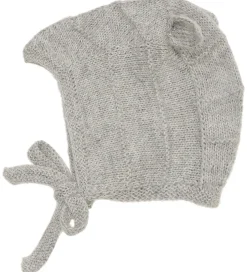 Babyhjelme*Huttelihut Babyhjelm m. Ører - Alpakauld - Strik - Gråmeleret
