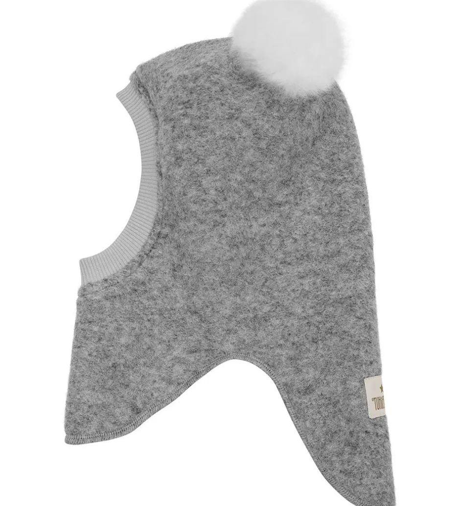 Børn Huttelihut Elefanthue - Uld - 2-lags - Grey Melange m. Kvaste