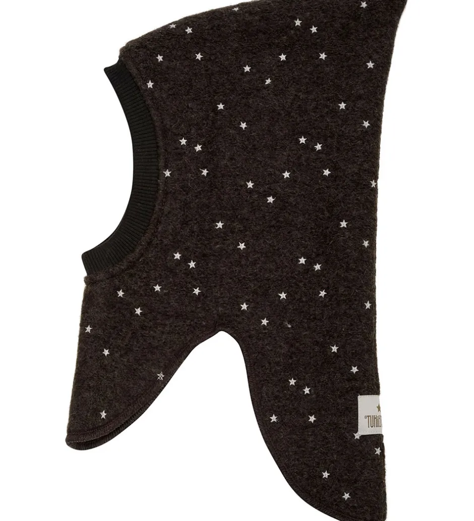 Børn Huttelihut Elefanthue - Uld - 2-lags - Dark Brown Melange