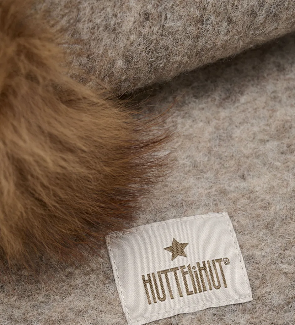 Elefanthuer*Huttelihut Elefanthue - Uld - 2-lags - Camel Melange m. Kvaste