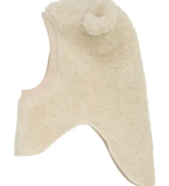Børn Huttelihut Elefanthue - Uld - Teddy - 2-lags - Cement m. Ører