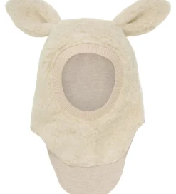 Børn Huttelihut Elefanthue - Uld - Teddy - 2-lags - Cement m. Ører