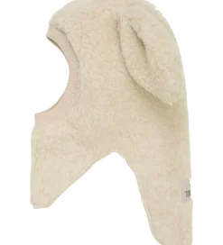 Børn Huttelihut Elefanthue - Uld - Teddy - 2-lags - Cement m. Ører