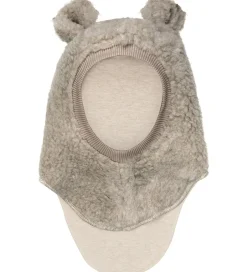 Børn Huttelihut Elefanthue - Uld - Teddy - 2-lags - Camel Melange