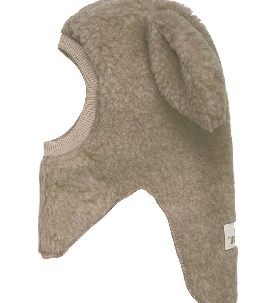 Børn Huttelihut Elefanthue - Uld - Teddy - 2-lags - Camel Melange