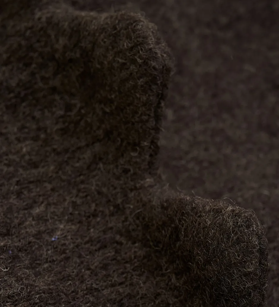 Elefanthuer*Huttelihut Elefanthue - Uldfleece - 2-lags - Dark Brown Melange