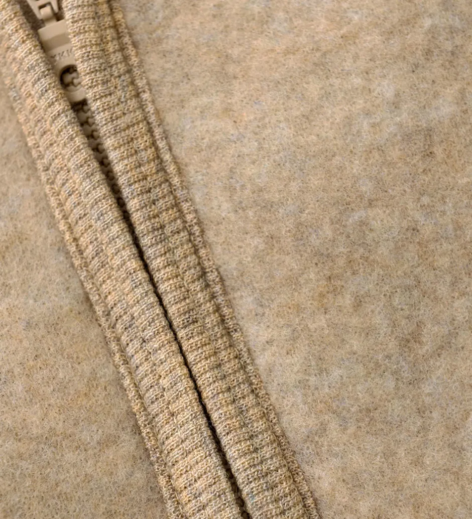 Børn Huttelihut Fleccejakke - Uldfleece - Camel Melange m. Ører