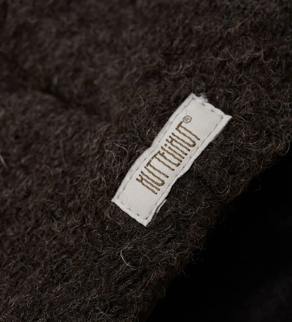 Huer Og Hatte|Babyhjelme*Huttelihut Hue - Uld - Dark Brown Melange m. Kvast