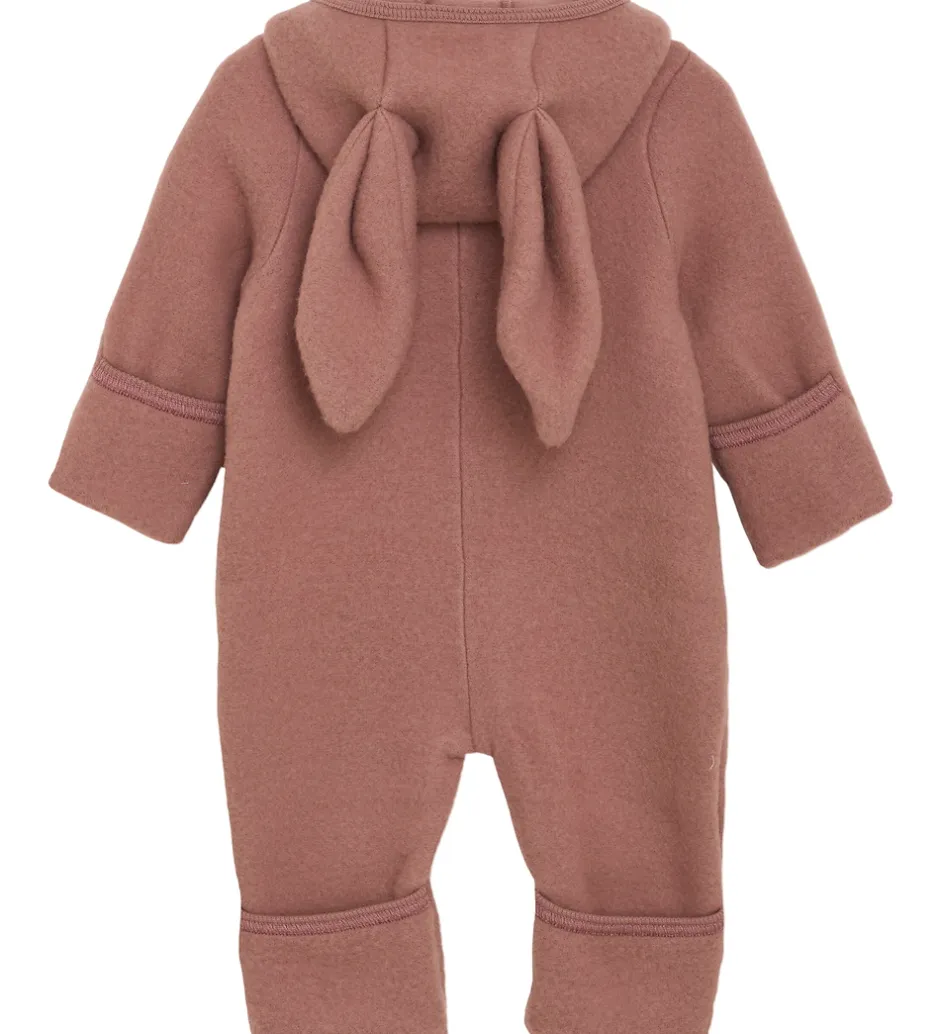 Børn Huttelihut Køredragt - Uldfleece - Burlwood m. Ører