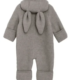 Børn Huttelihut Køredragt - Uldfleece - Medium Grey Melange m. Ører