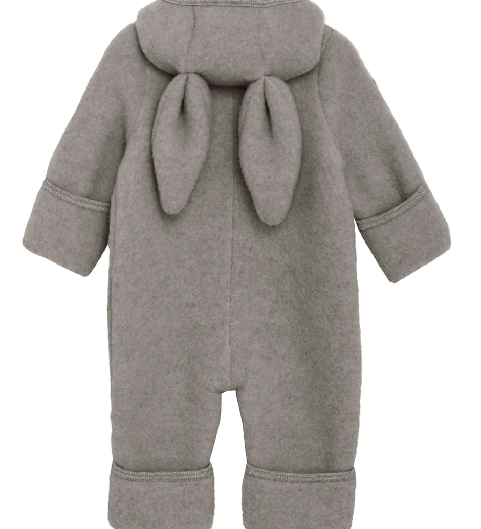 Børn Huttelihut Køredragt - Uldfleece - Medium Grey Melange m. Ører