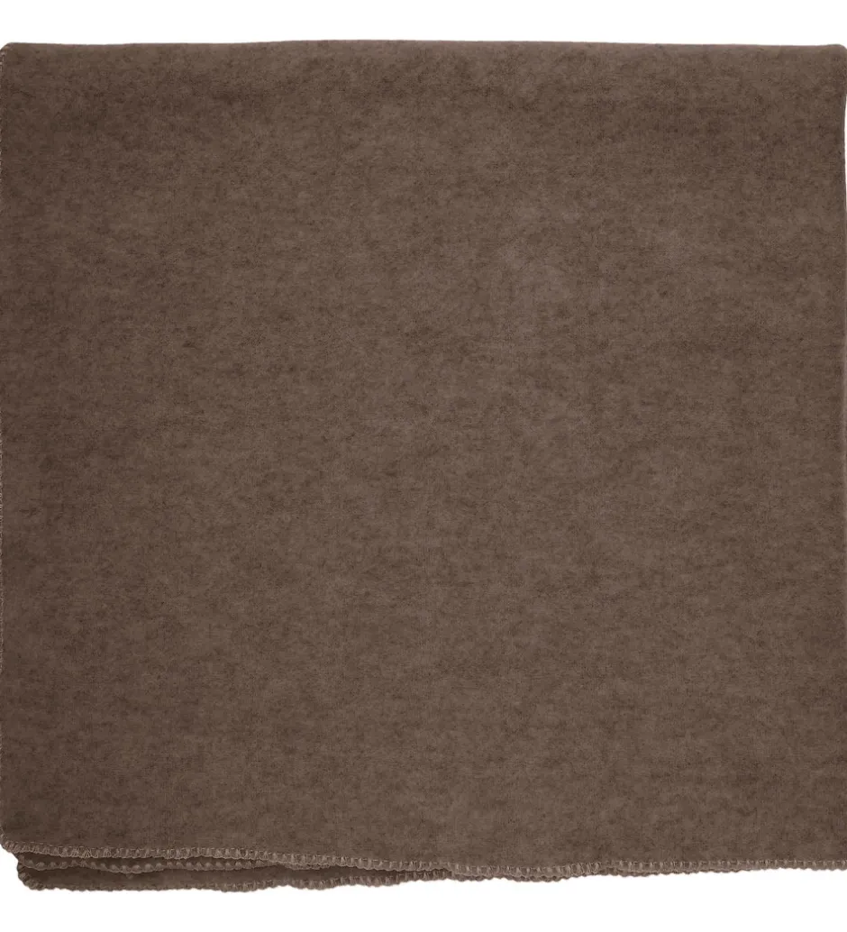 Børn Huttelihut Tæppe - Uldfleece - 85x85 cm - Brown Melange