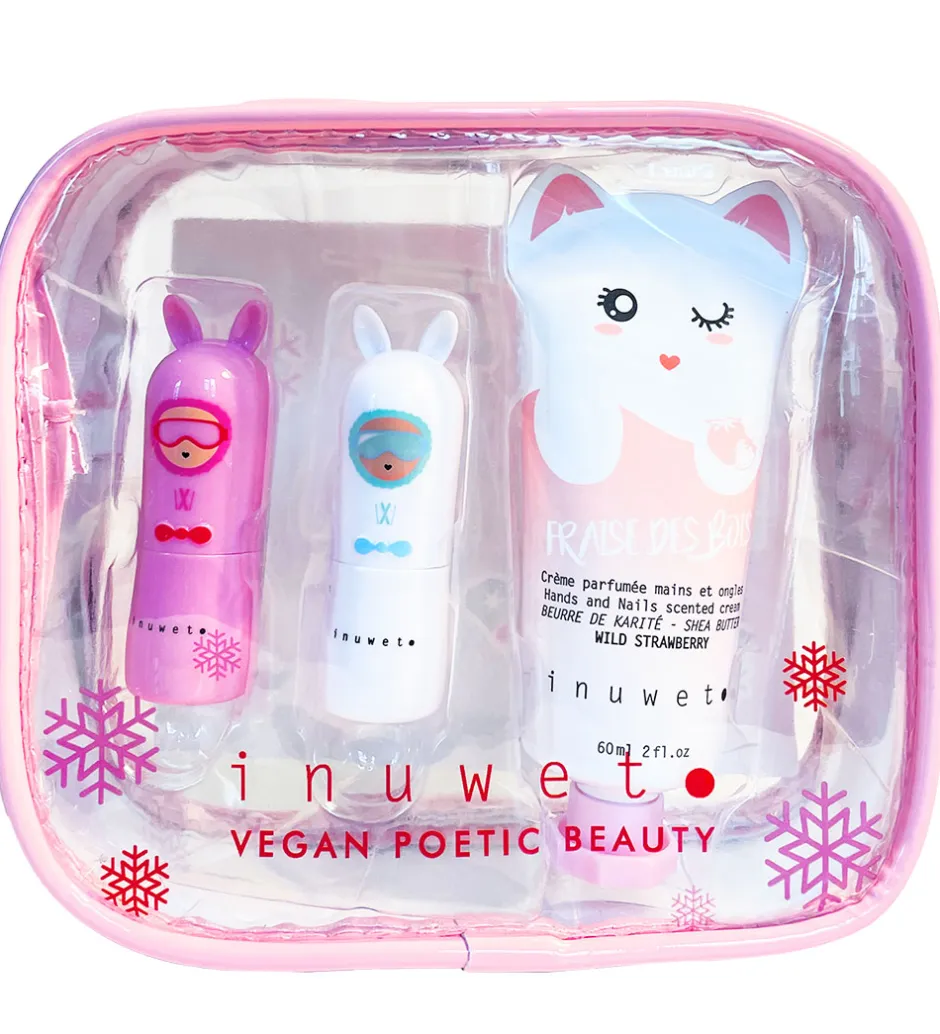Inuwet Gavesæt - Læbepomader/Håndcreme - Cotton Candy/Cupcake