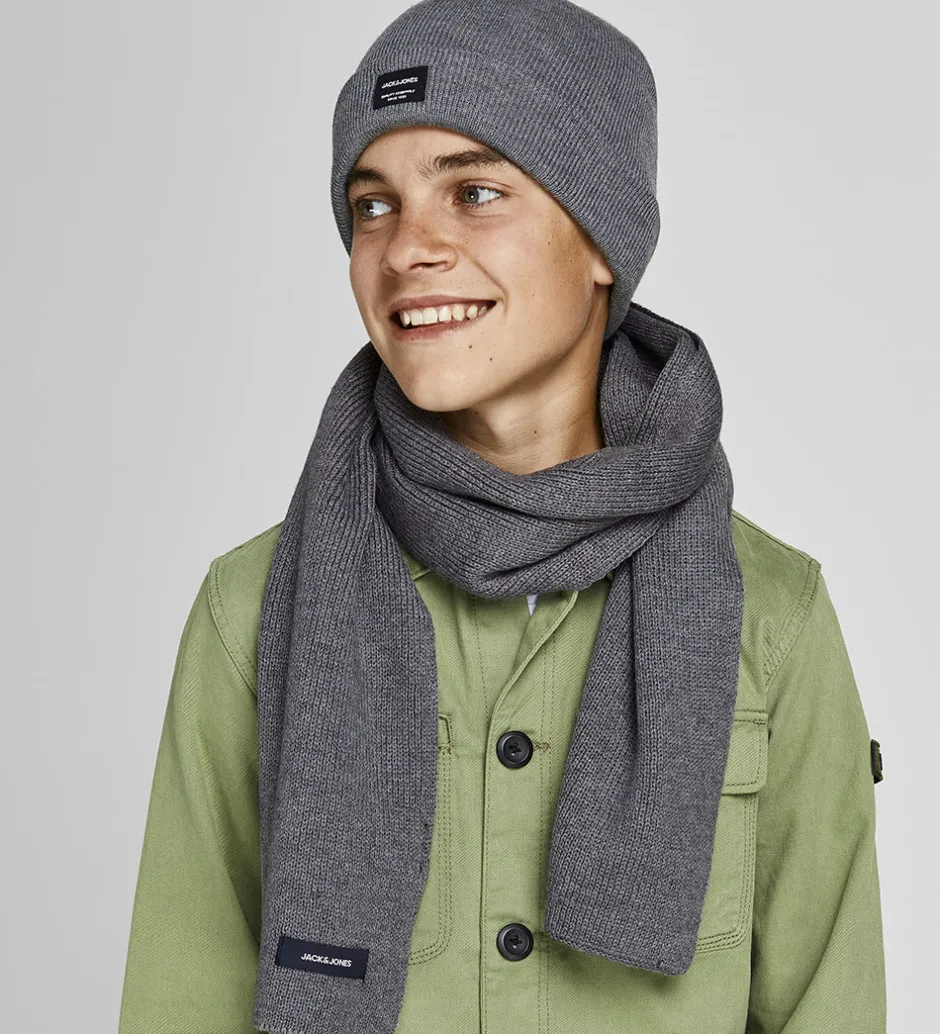 Børn Jack & Jones Halstørklæde - Strik - JacDna - Grey Melange