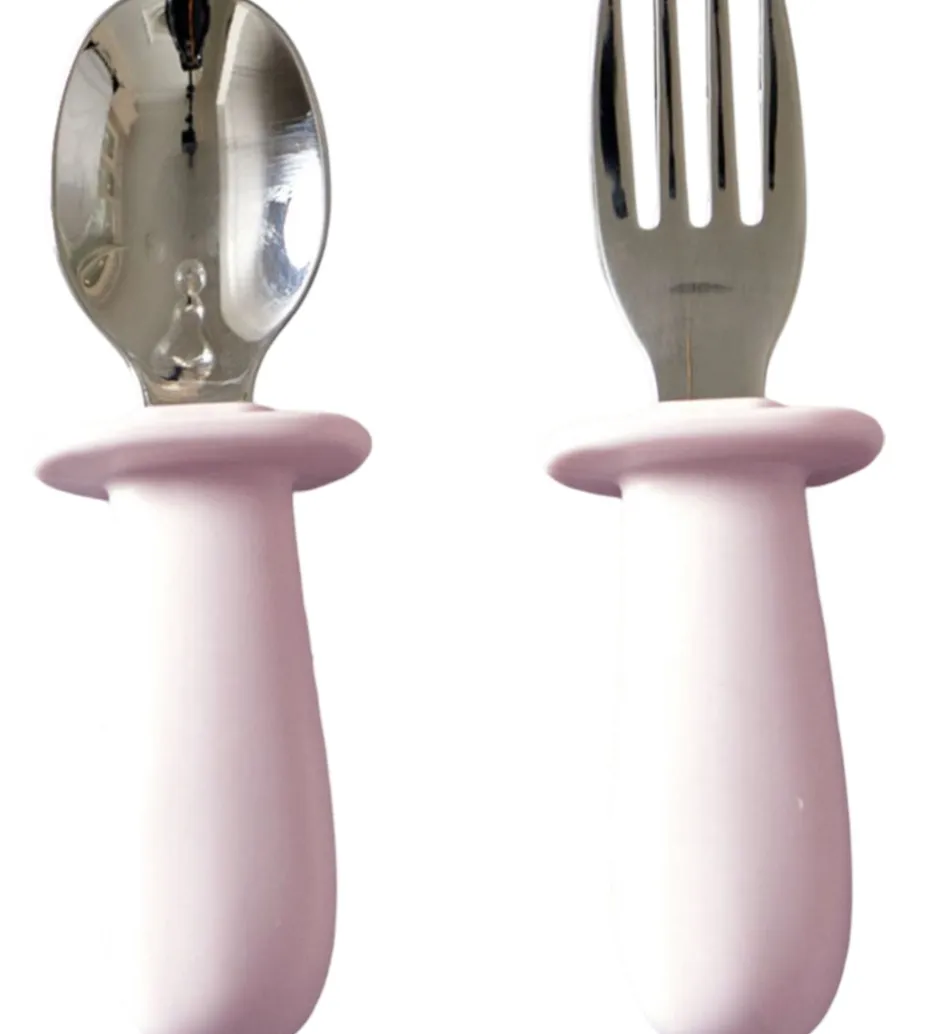 Børn Jack o Juno Børnebestik - Silikone/Rustfrit Stål - Light Pink