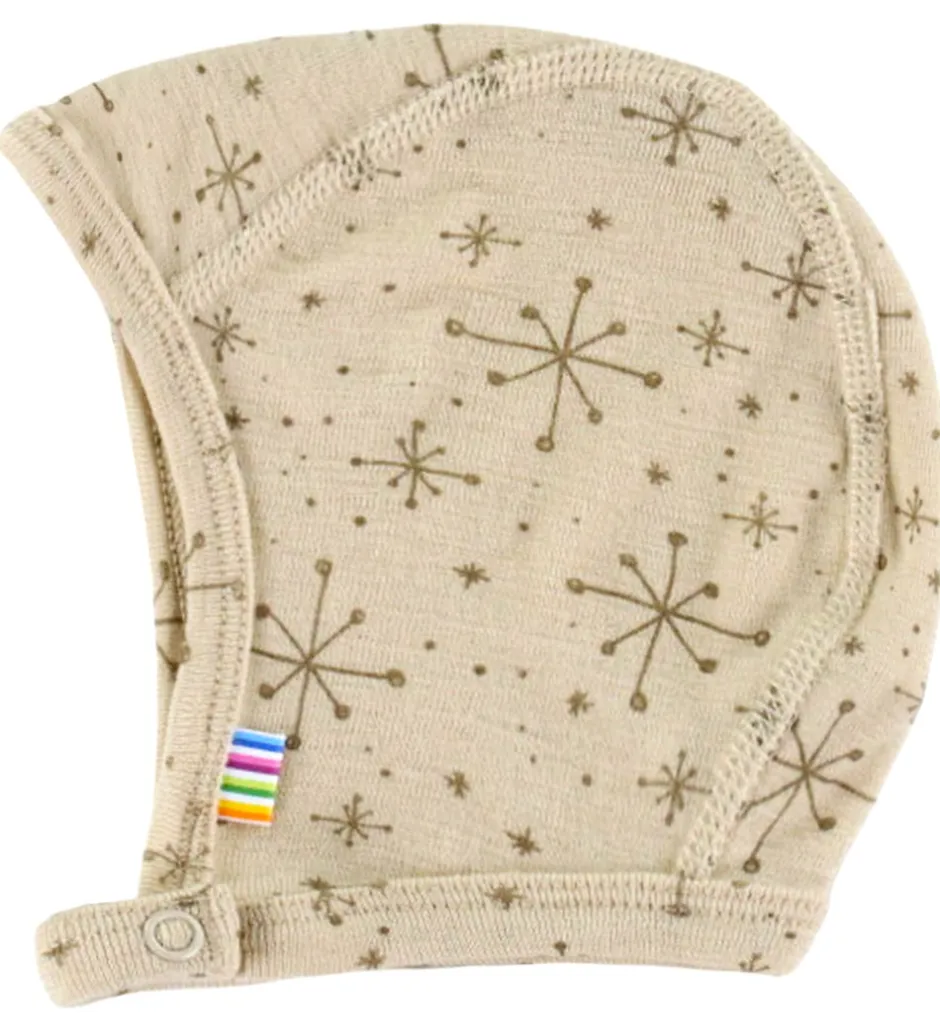 Børn Joha Babyhjelm - 1-lags - Uld - Beige m. Stjerner